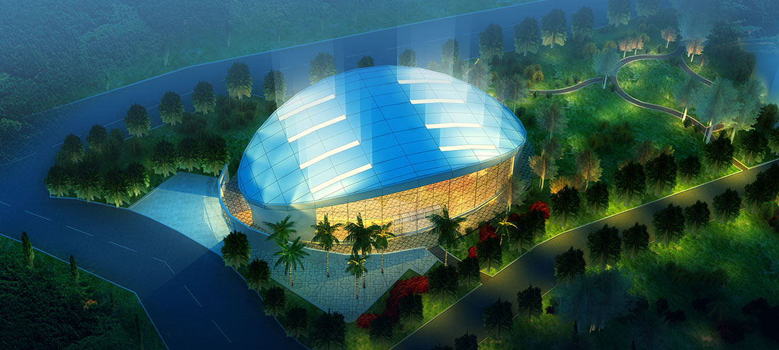 效果圖展示 中國南方電網云南羅平魯布革水力發電站辦公區亮化工程設計